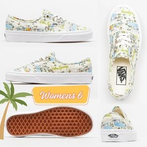 Vans Authentic Palm Springs '21 Women's Size 6 Palm Trees Poolside Swan Floaty